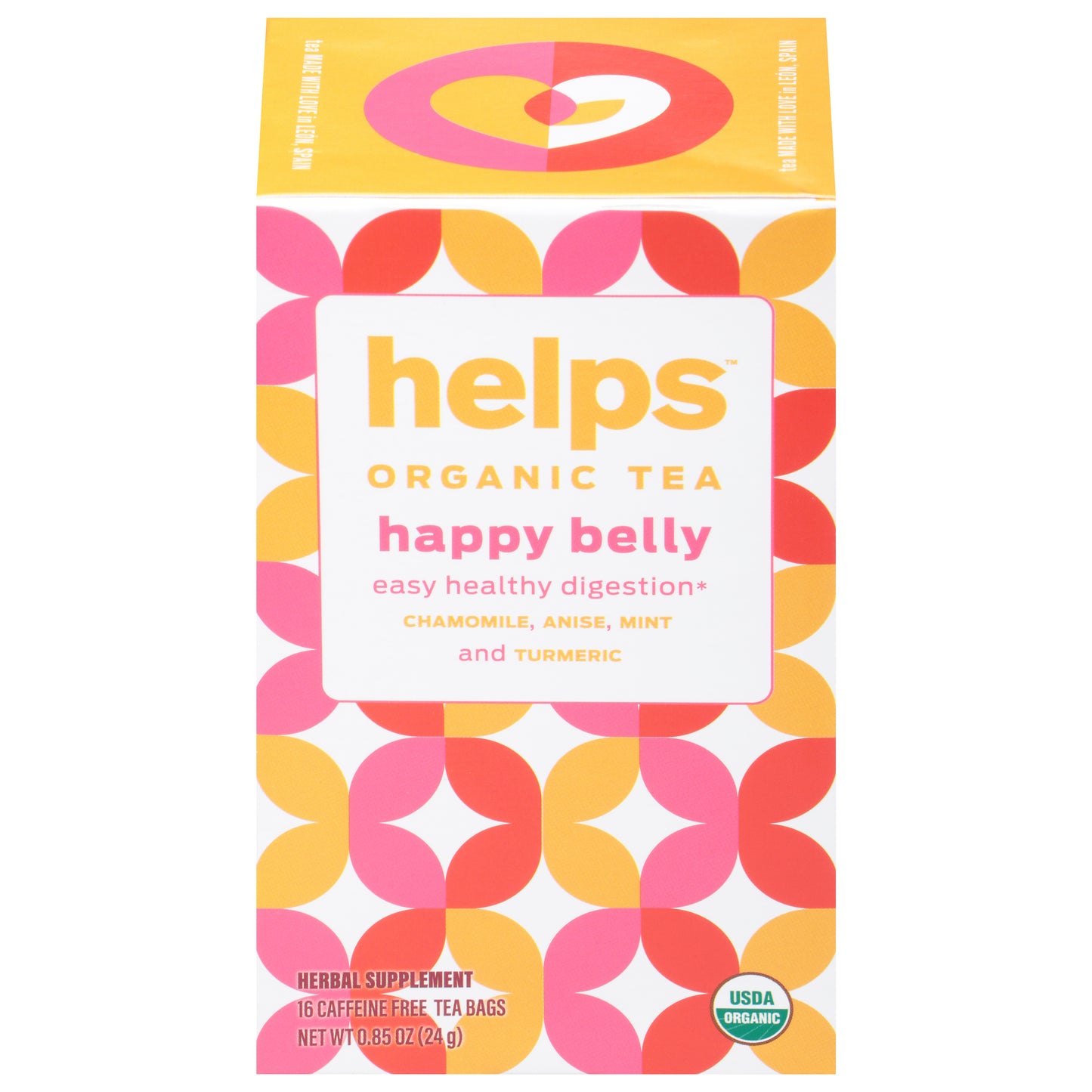 Helps Happy Belly Tea 16 Bags (Pack of 6)