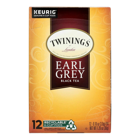 Twinings Tea Black Tea - Earl Grey, 12 Per Pack (6 Packs Total)