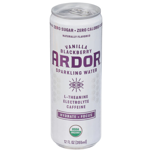 Ardor Organic Inc Water Sparkling Vanilla Blackberry 12 Fl oz (Pack of 12)