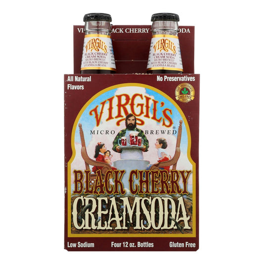 Virgil's Rootbeer Cream Soda - Black Cherry 4/12 fl. oz (Pack of 6)