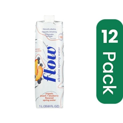 Flow - Alkaline Water Peach Blueberry - 1 ltr (Pack of 12)