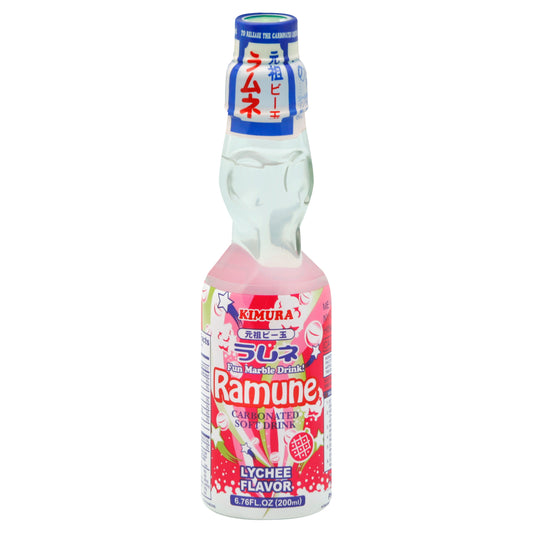 Kimura Beverage Ramune Lychee 6.76 oz (Pack Of 18)