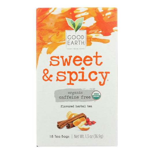 Good Earth Teas Sweet & Spicy Organic Herbal Tea Caffeine Free 18 Count - 1.3 oz (Pack of 6)