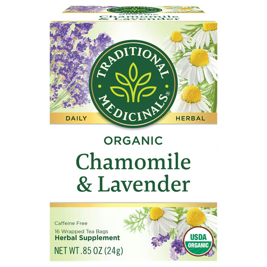 Traditional Medicinals Tea Chamomile Lavander Organic 16 Bag (Pack of 6)