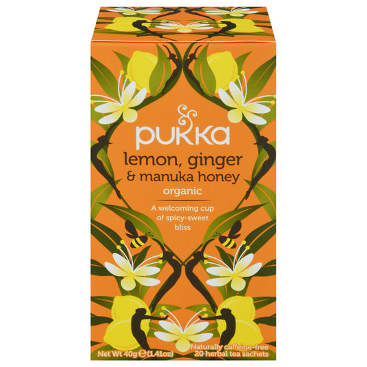 Pukka Herbs Tea Herbal Lemon Ginger Honey 20 Bag (Pack Of 4)