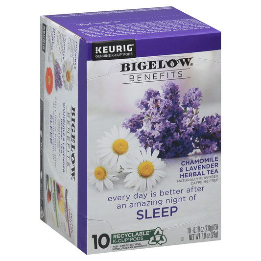 Bigelow Tea Benefts Chamomile & Lavander K-Cup Pods 10 Ea (Pack Of 6)