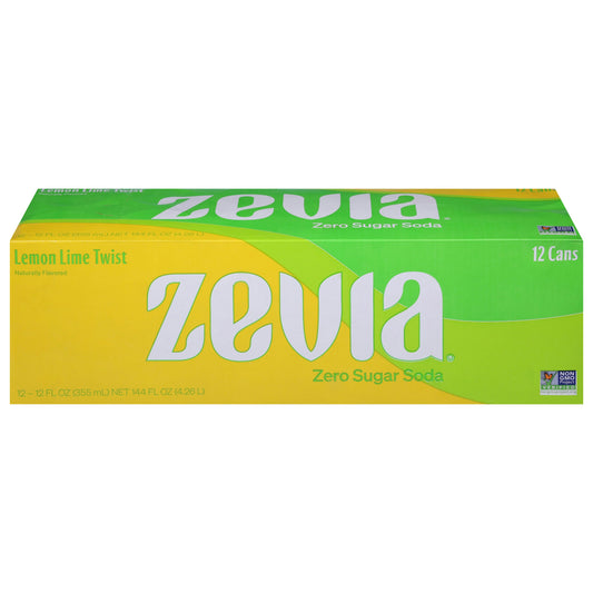 Zevia Soda Zero Sugar Lemon Lime Twist 144 fl oz (Pack of 2)