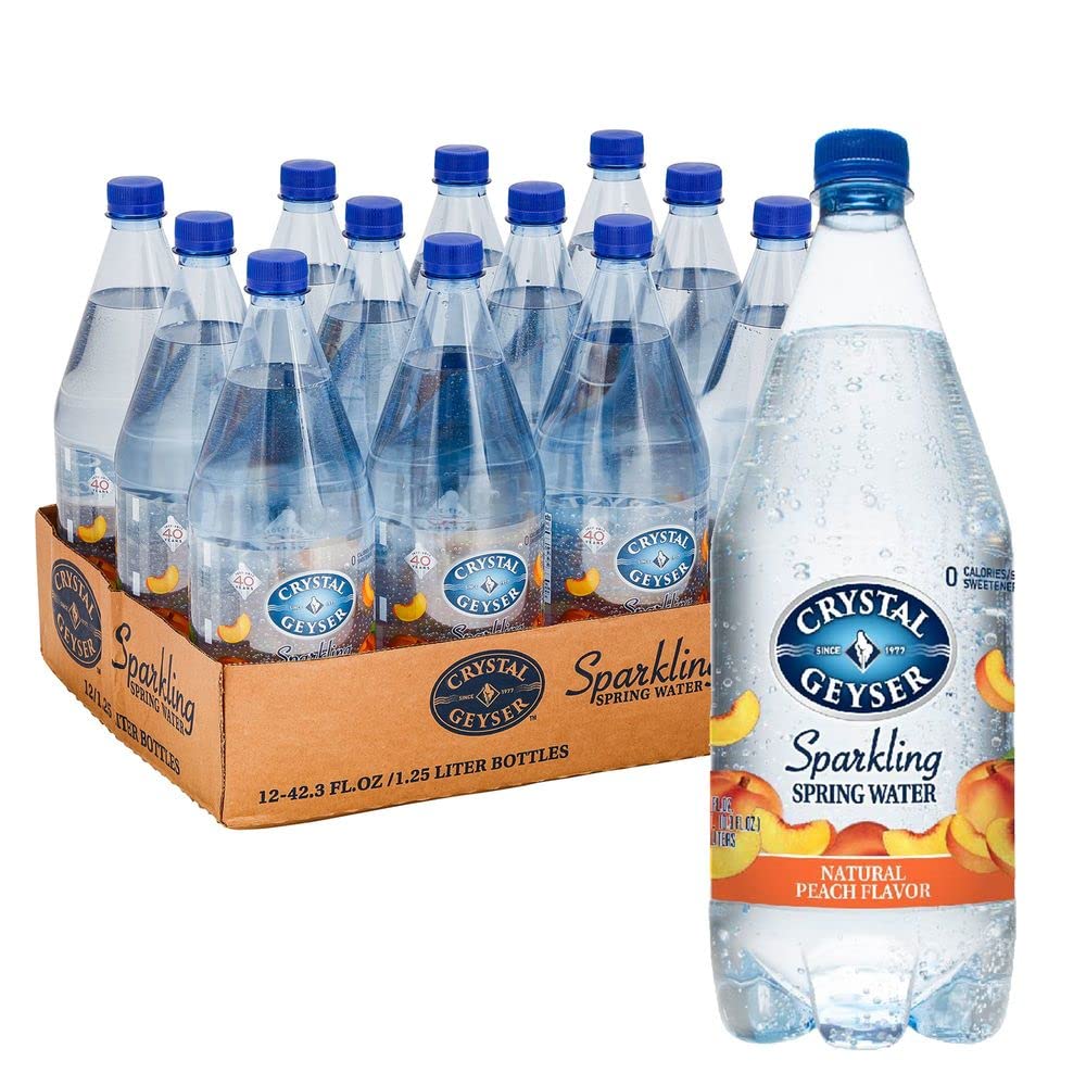 Crystal Geyser Peach Flavor Sparkling Spring Water