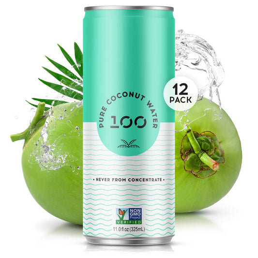 100 Coconuts Pure Coconut Water 11 fl oz Pack of 12
