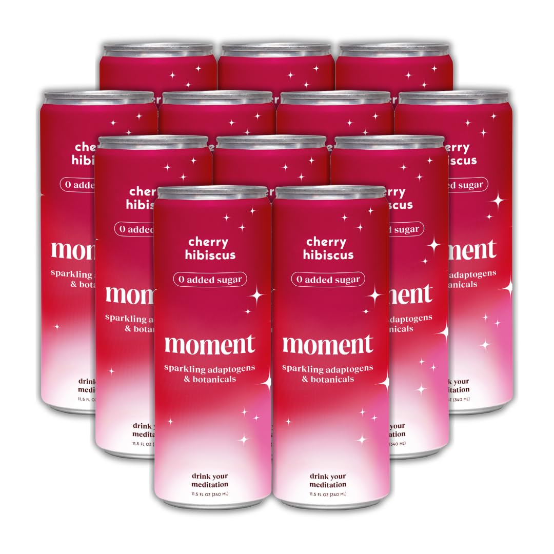 Moment Water Cherry Hibiscus Sparkling Water 11.5 fl oz Pack of 12