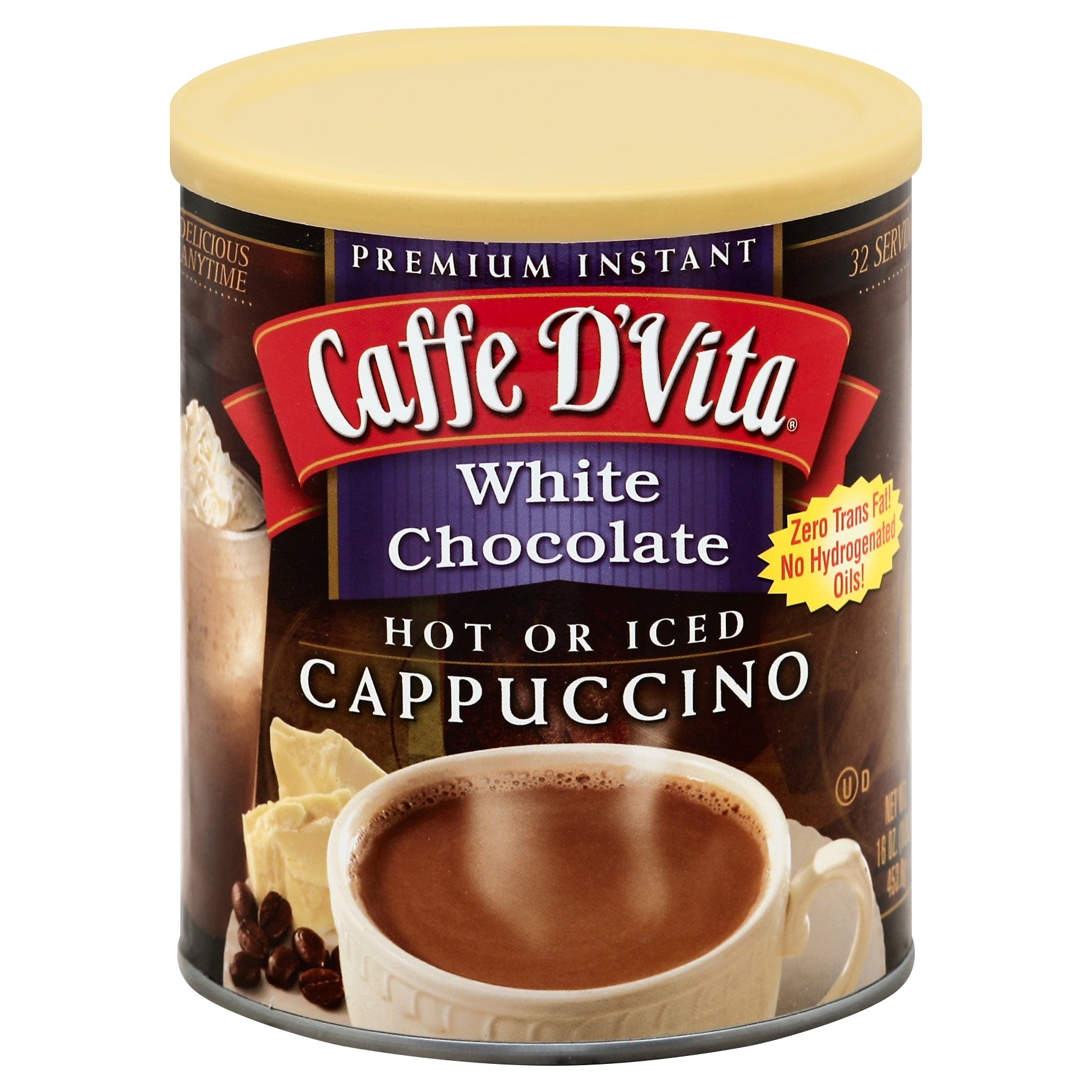 Caffe D Vita Cappuccino White Chocolate 16 oz (Pack Of 6)
