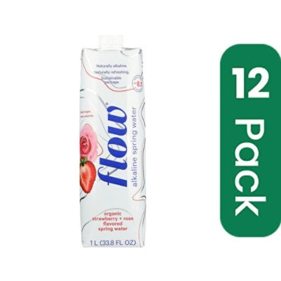 Flow - Alkaline Water Strawberry Rose - 1 ltr (Pack of 12)
