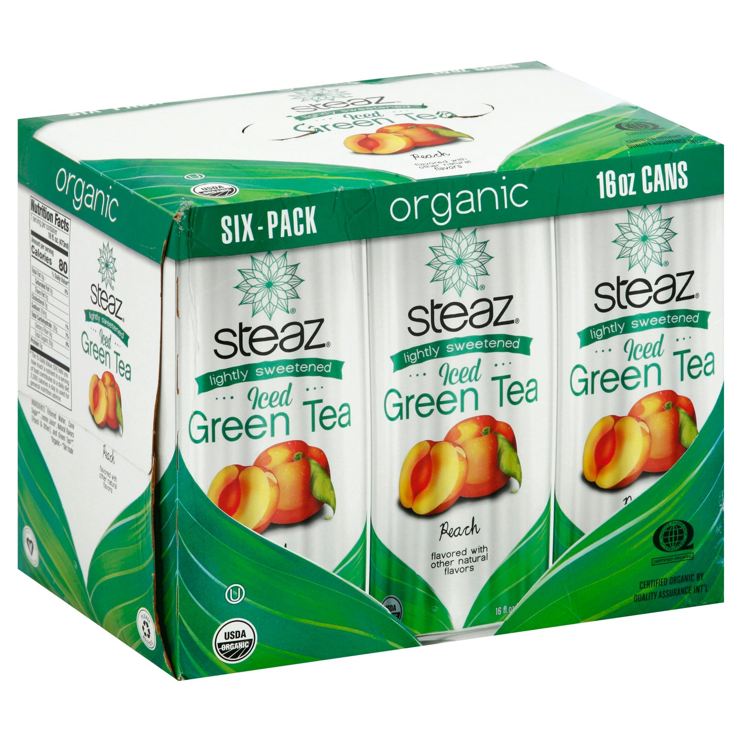 Steaz Iced Green Tea Antiox Brew Peach  Organic