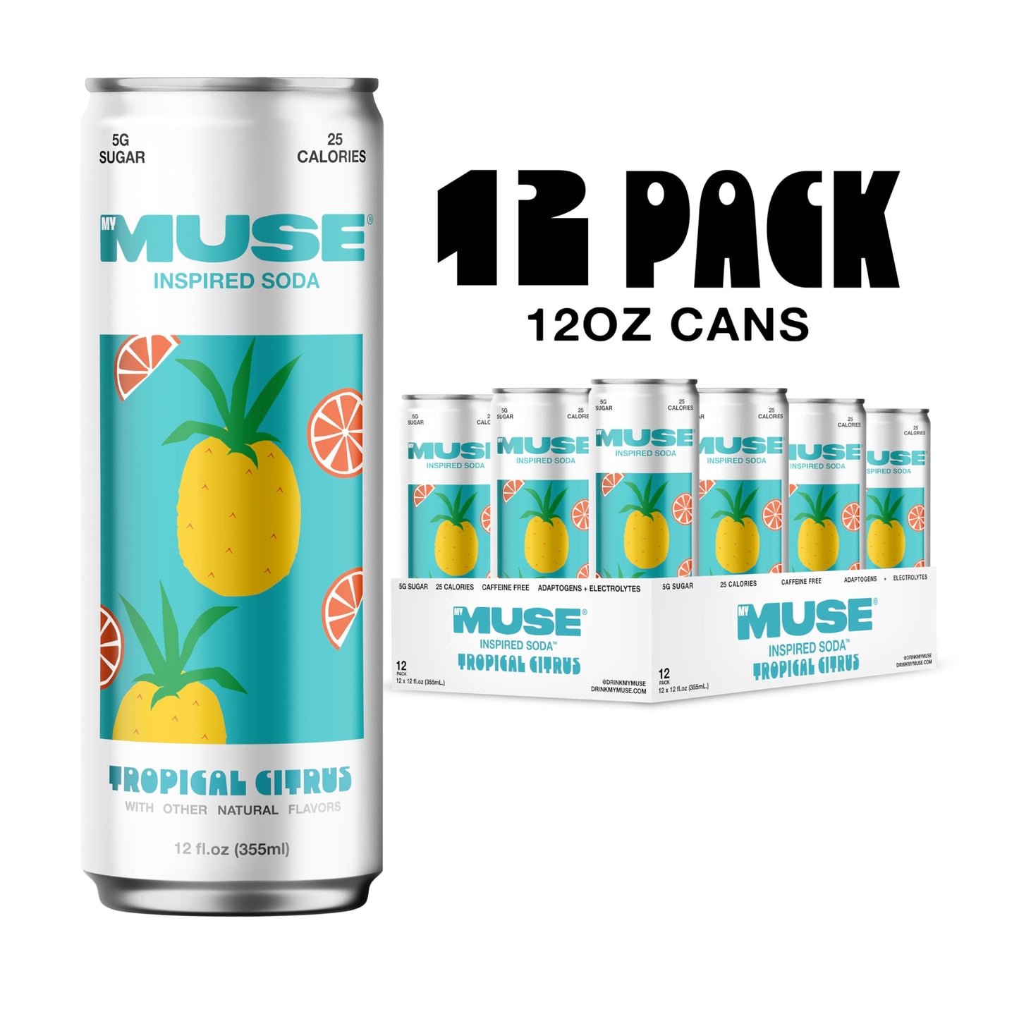 My Muse Soda Functional Tropical Citrus 12 fl oz Pack of 12