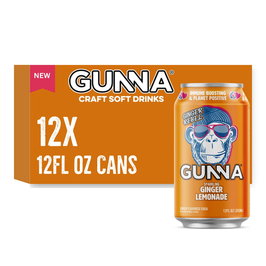 Gunna Lemonade Sparkling Ginger 12 fl oz Pack of 12