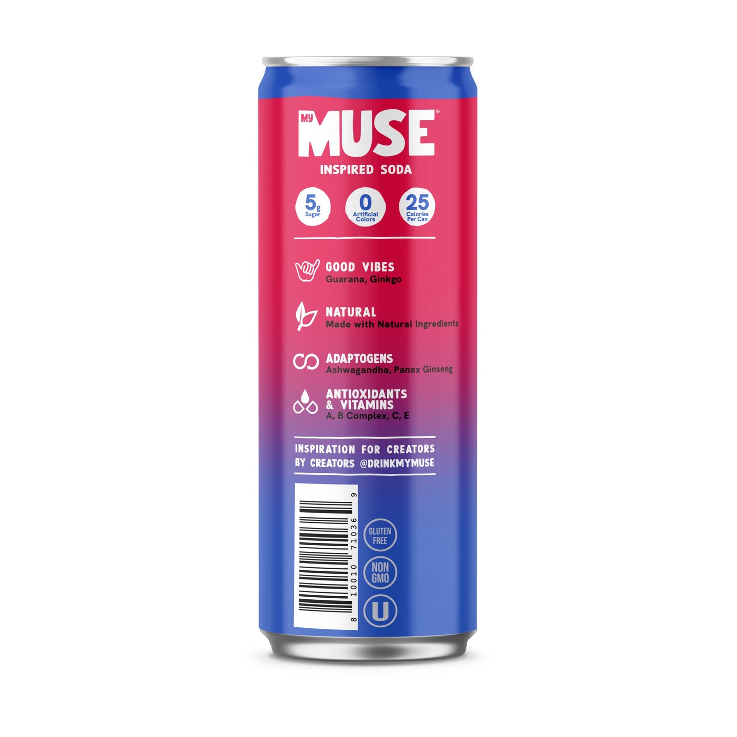 My Muse Functional Blueberry Raspberry Soda 12 fl oz Pack of 12