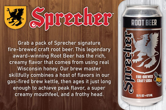 Sprecher Root Beer Soda 16 fl oz Pack of 12