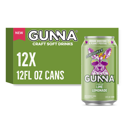 Gunna Lemonade Sparkling Lime 12 fl oz Pack of 12