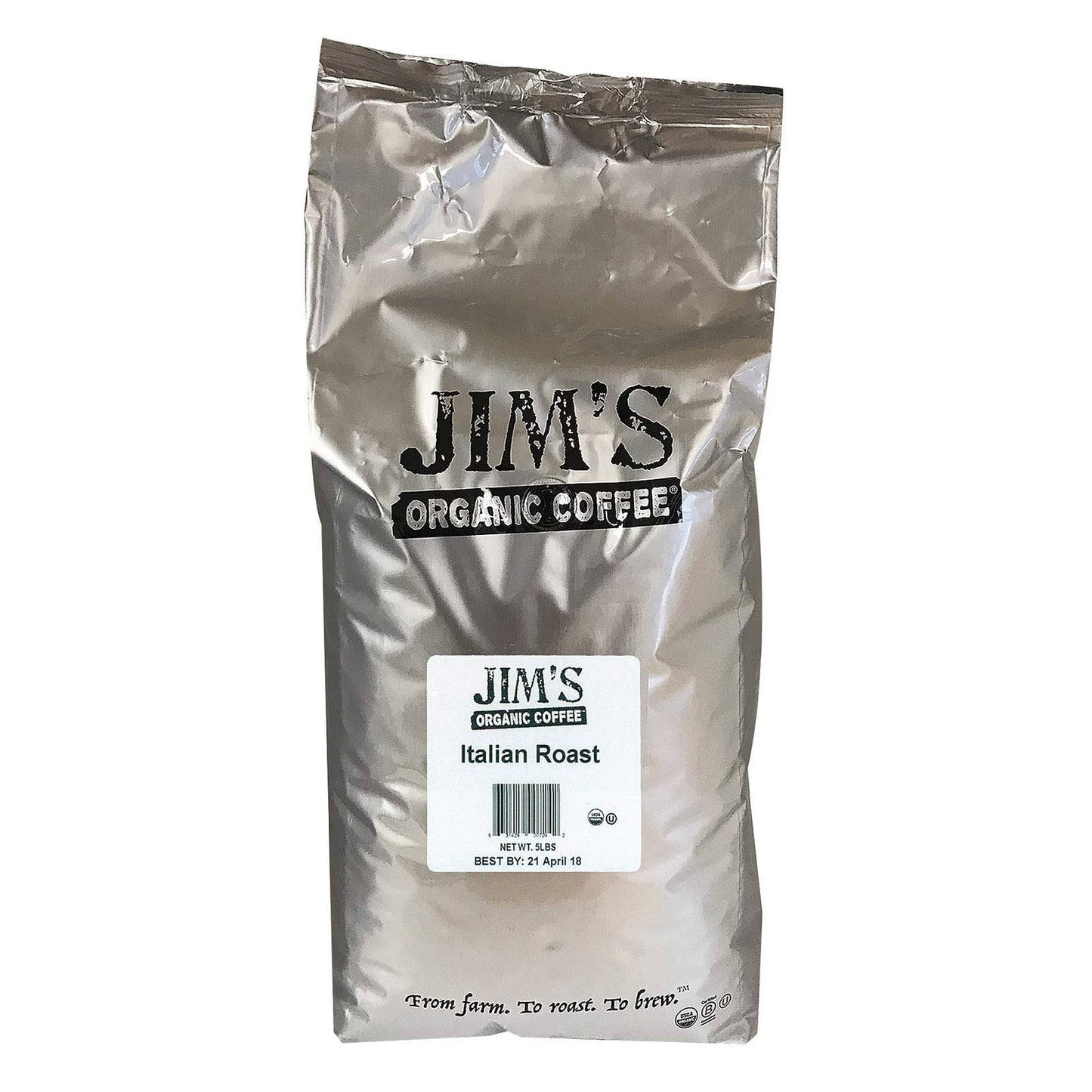 James C. Espresso Beans Coffee Italian Roast Organic 5lb