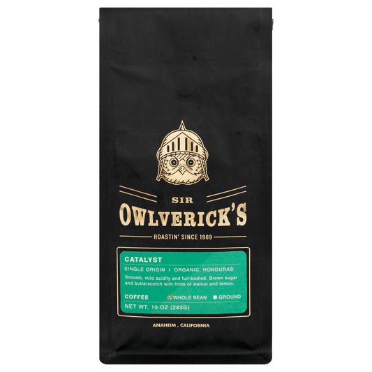 Sir Owlverick Coffee Catalyst Whole Bean Organic 10 oz Pack of 8