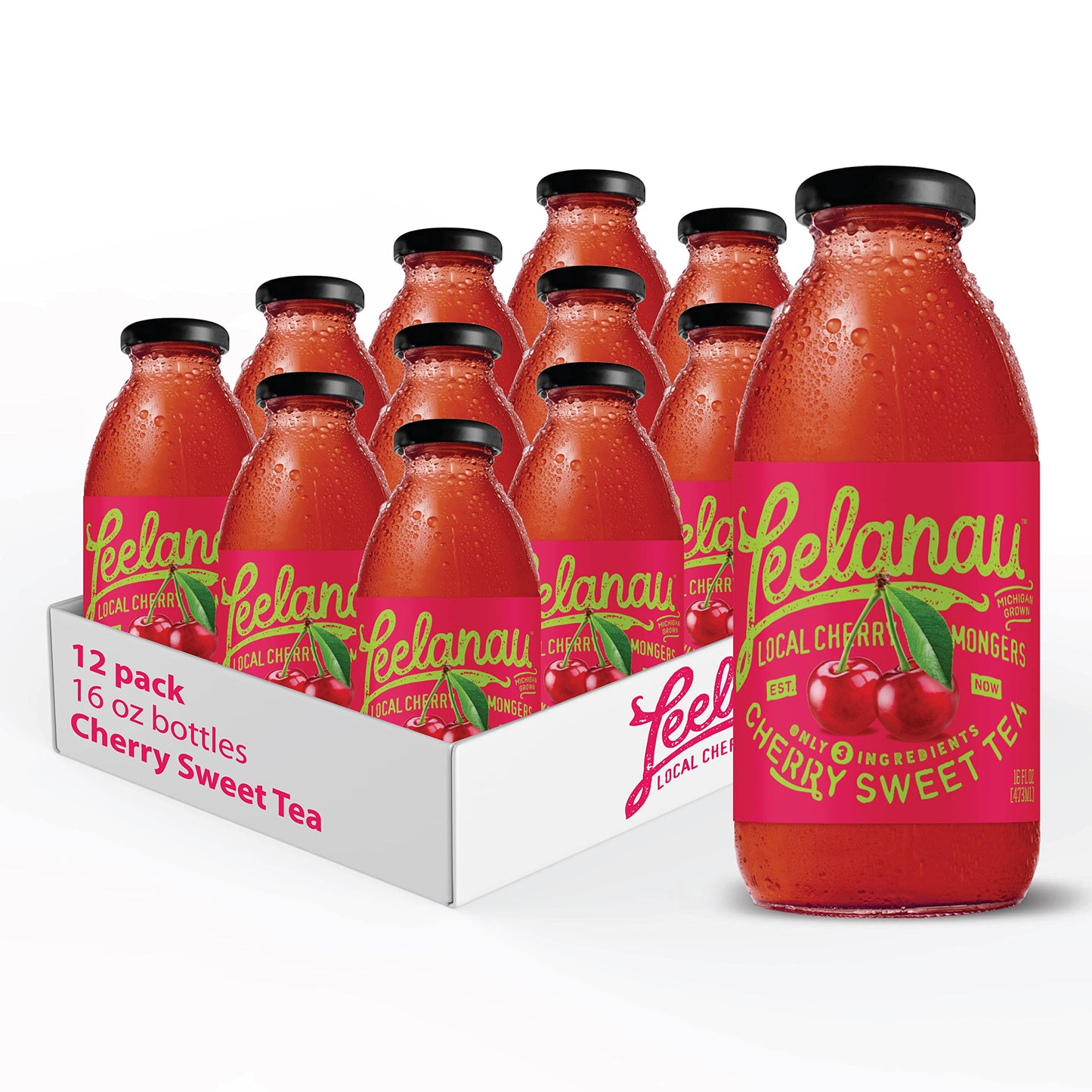 Leelanau Tea Cherry Sweet Ready to Drink 16 fl oz Pack of 12