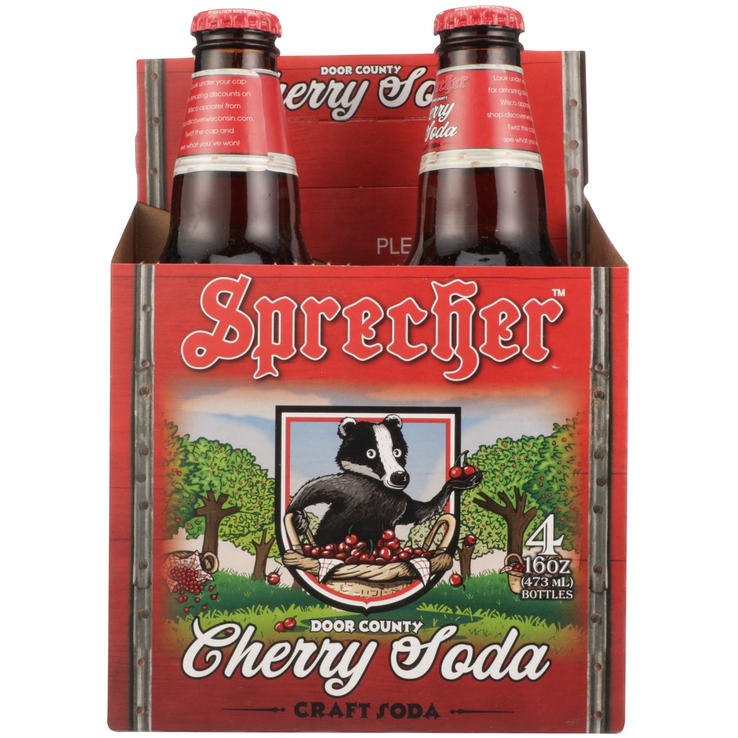 Sprecher Cherry Cola Soda 64 fl oz Pack of 6
