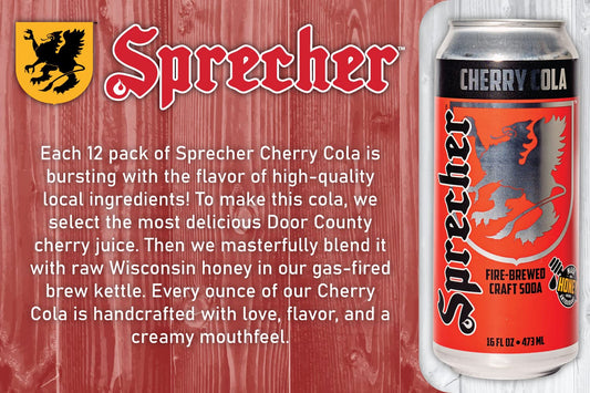 Sprecher Cherry Cola Soda 16 fl oz Pack of 12