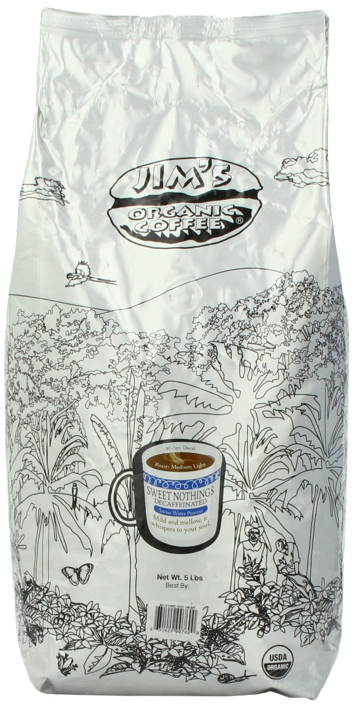 James C. Espresso Beans Coffee Decaf Sweet Nothing 5lb