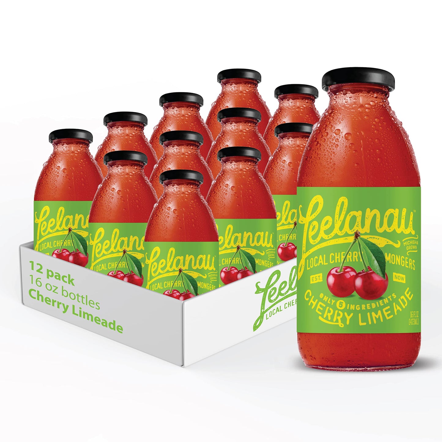 Leelanau Juice Limeade Cherry 16 fl oz Pack of 12