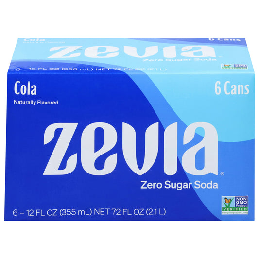 Zevia Soda Cola Natural 72 FO (Pack of 4)