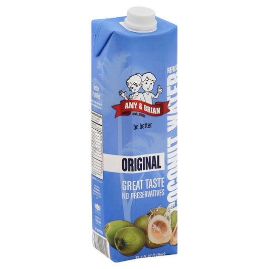 Amy & Brian Water Coconut Natural Tetra Pack 33.8 oz (Pack of 6)