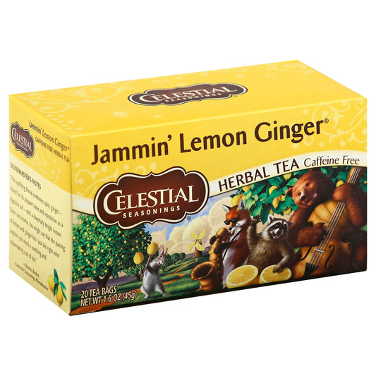Celestial Seasonings Tea Herbal Lemon Ginger Jammin 20 Bag (Pack of 6)