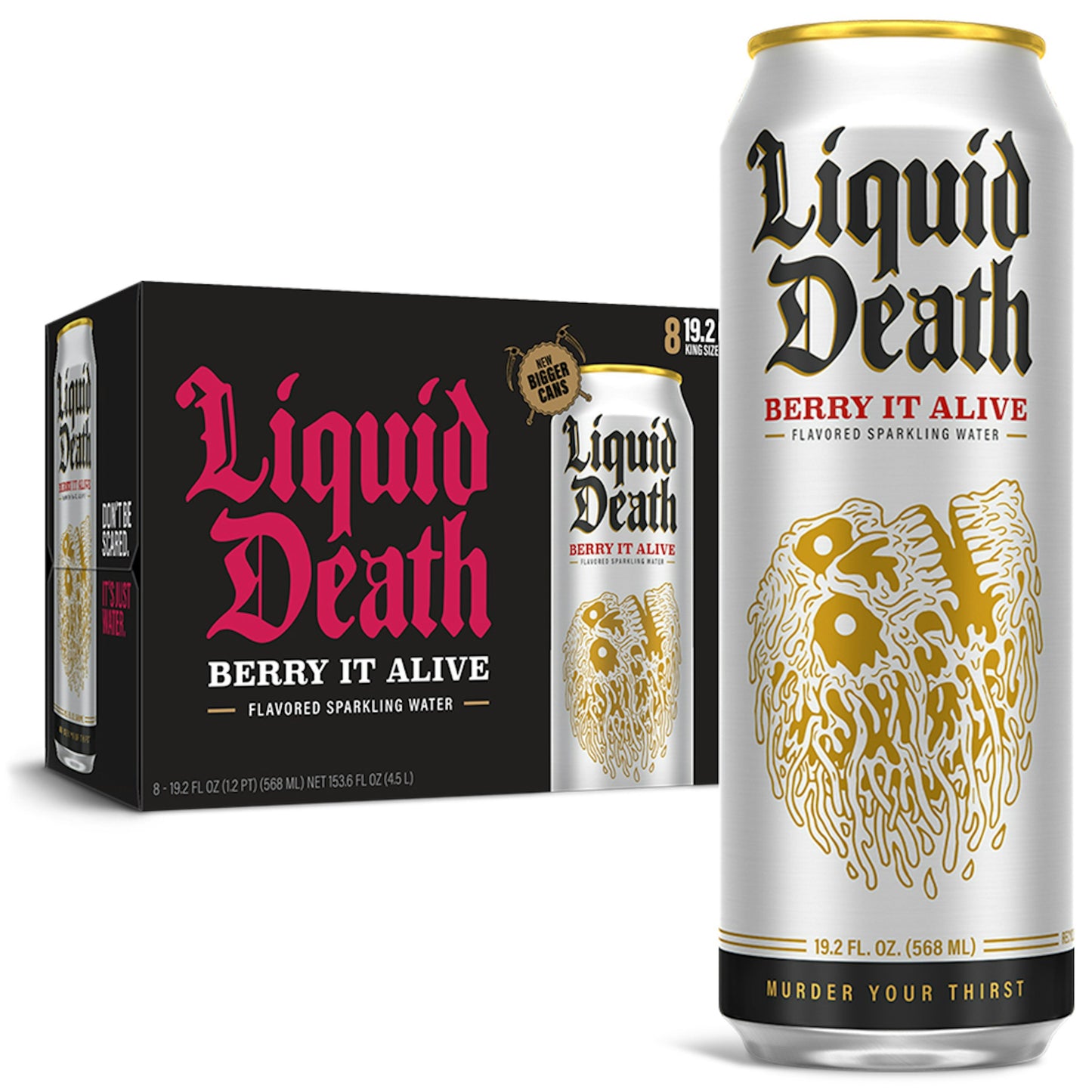 Liquid Death Water Sparkling Berry It Alive