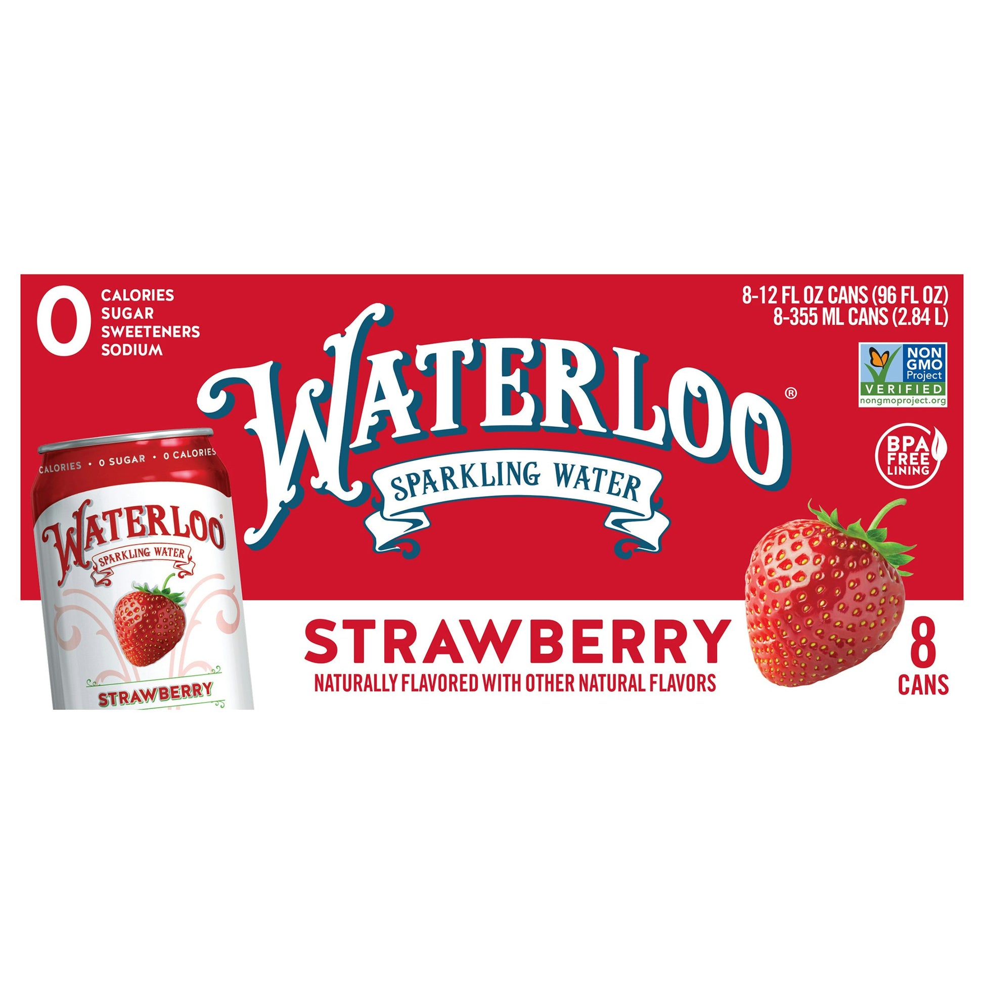 Waterloo Sparkling Water Strawberry 96 FO (Pack of 3)