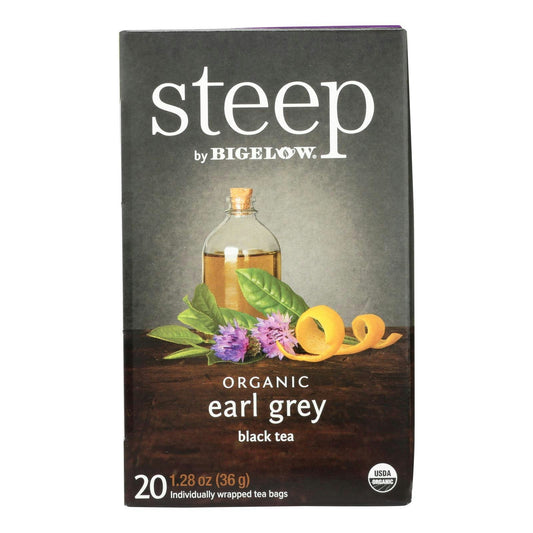 Steep By Bigelow - Organic Earl Grey Black Tea - 20 Bags (Pack of 6)