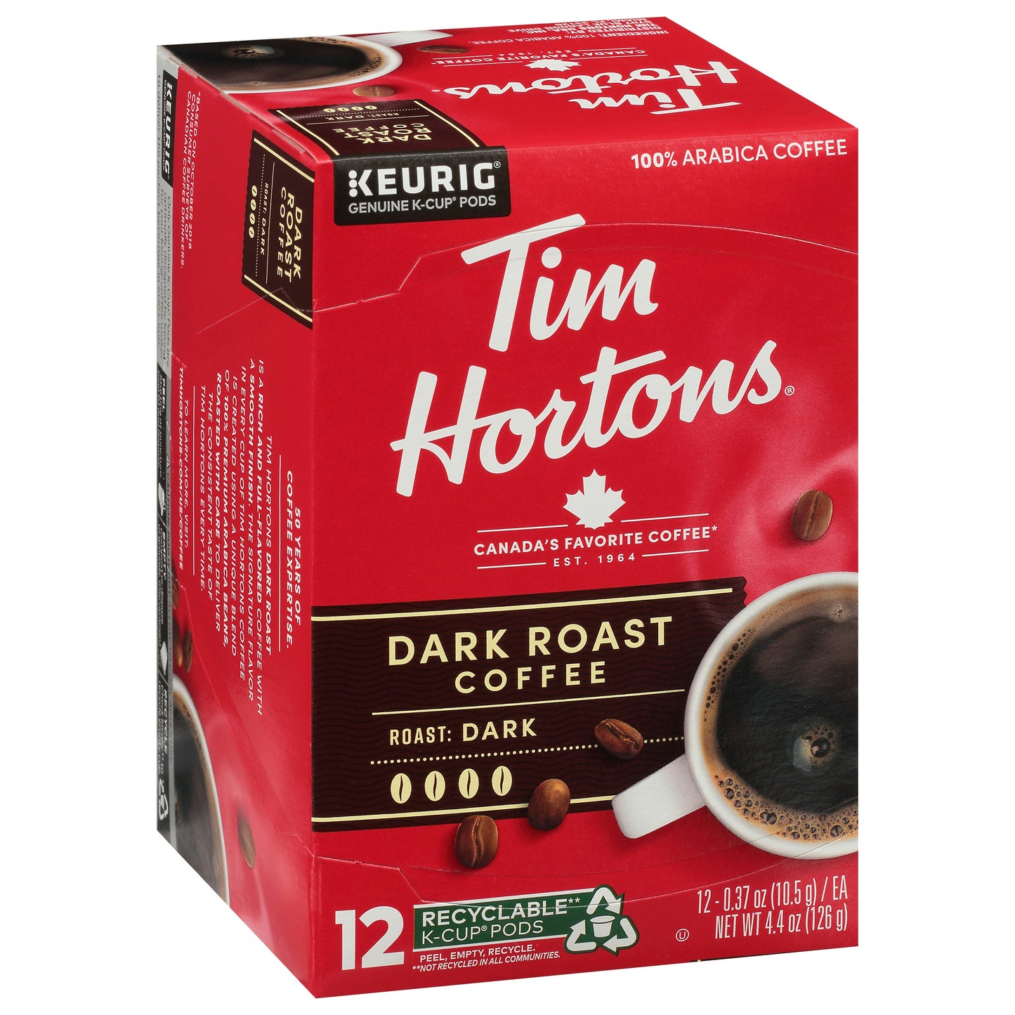 Tim Horton Coffee Sea Salt Dark Roast 12Pc 4.44 oz (Pack of 6)