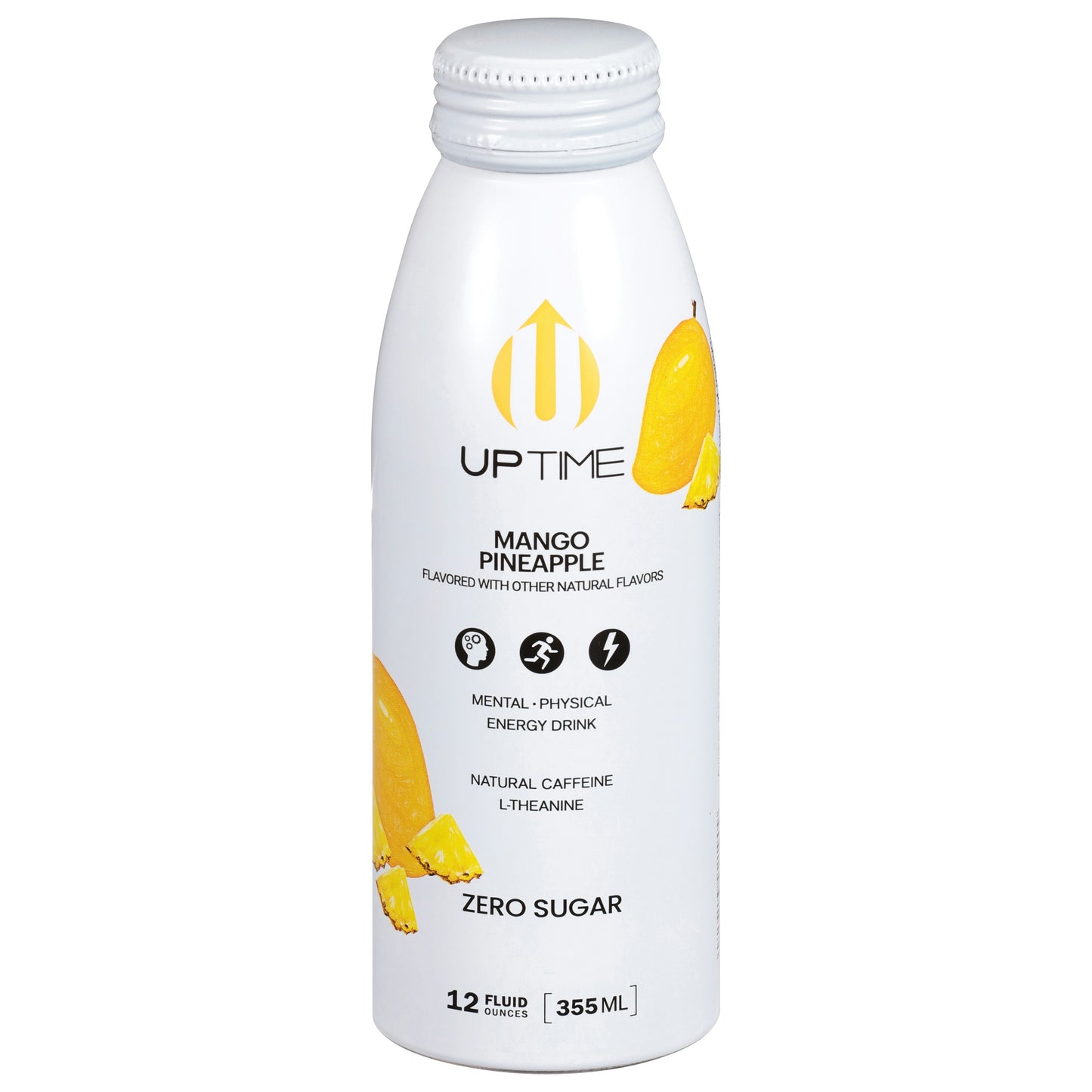 Uptime Beverage Energy Mango Pineapple Sugar free 12 FO (Pack of 12)