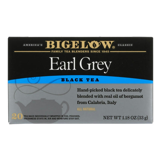 Bigelow Black Tea Bags Earl Grey 20 Count - 1.18 oz (Pack of 6)