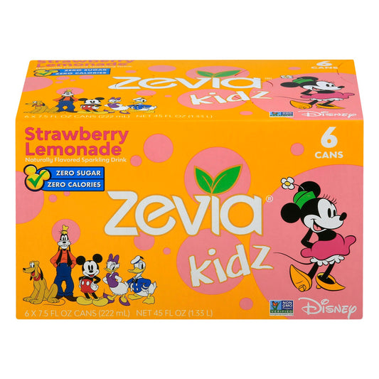 Zevia - Kidz Strawberry Lemonade Zero Calorie Soda 6/7.5 fl. oz (Pack of 4)