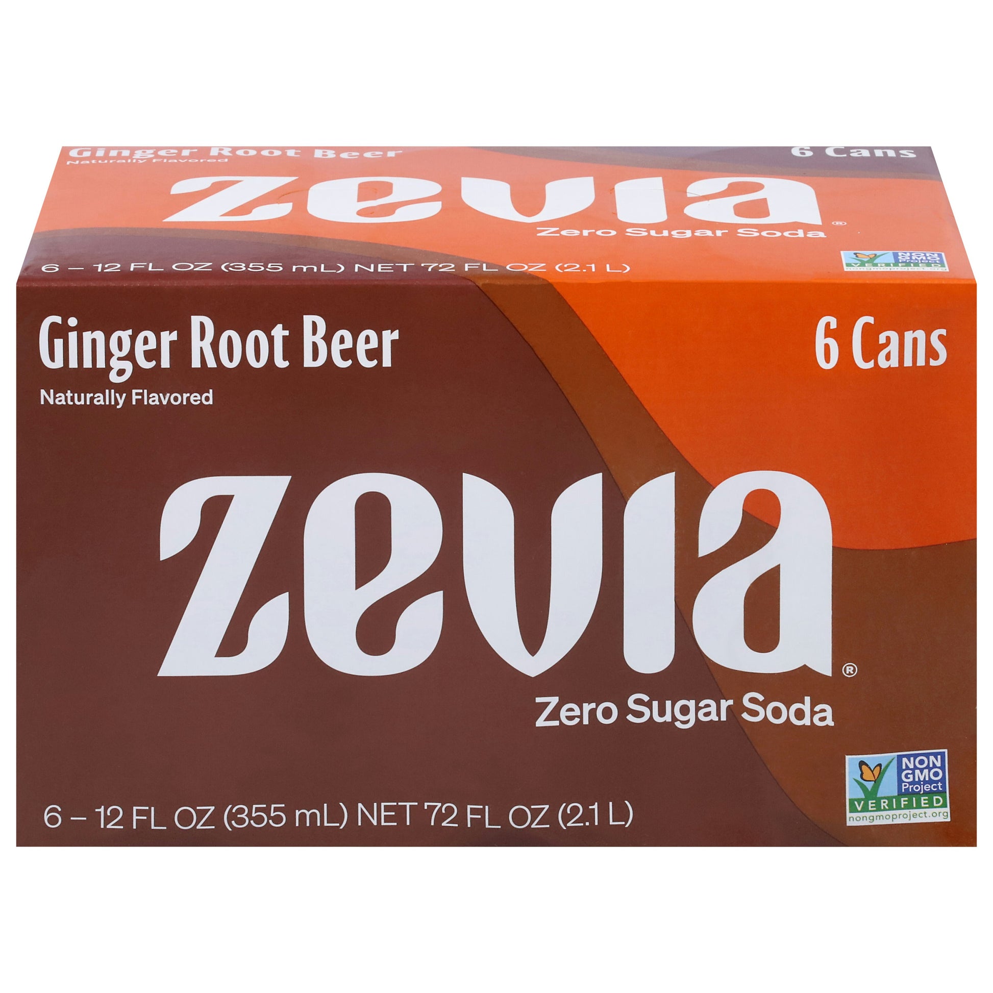 Zevia Soda Ginger Root Beer 72 FO (Pack of 4)