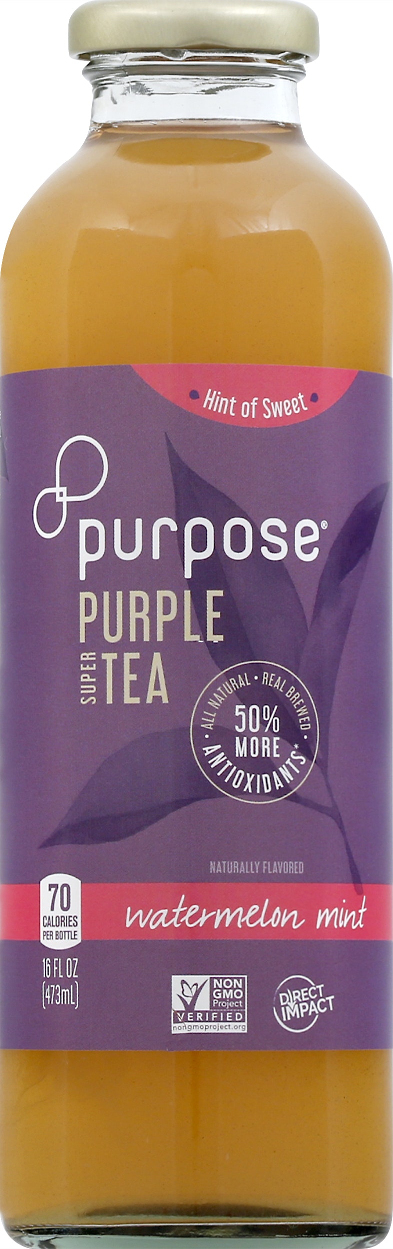 Purpose Tea Tea Purple Watermelon Mint 16 Fl Oz (Pack of 12)