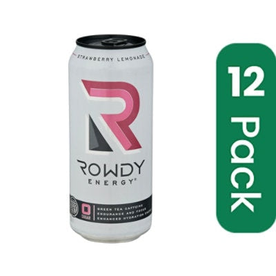 Rowdy Energy Drink Energy Strawberry Lemon 16 FO (Pack of 12)