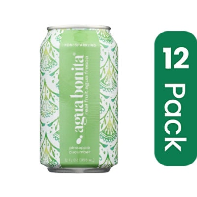 Agua Bonita - Ready To Drink Juice Pineapple Cucumber Non Sparkling 12 fl. Oz (Pack of 12)