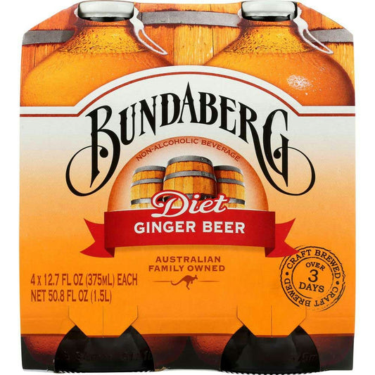 Bundaberg Ginger Beer Diet Soda - 4 count (Pack of 6)