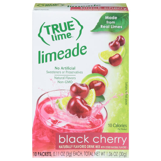 True Lime Drink Mix Black Cherry 10 Count - 1.06 Oz (Pack of 12)