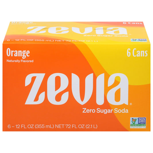 Zevia Soda Orange Natural 72 FO (Pack of 4)