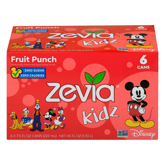 Zevia - Kidz Fruit Punch Zero Calorie Soda 6/7.5 fl. oz (Pack of 4)