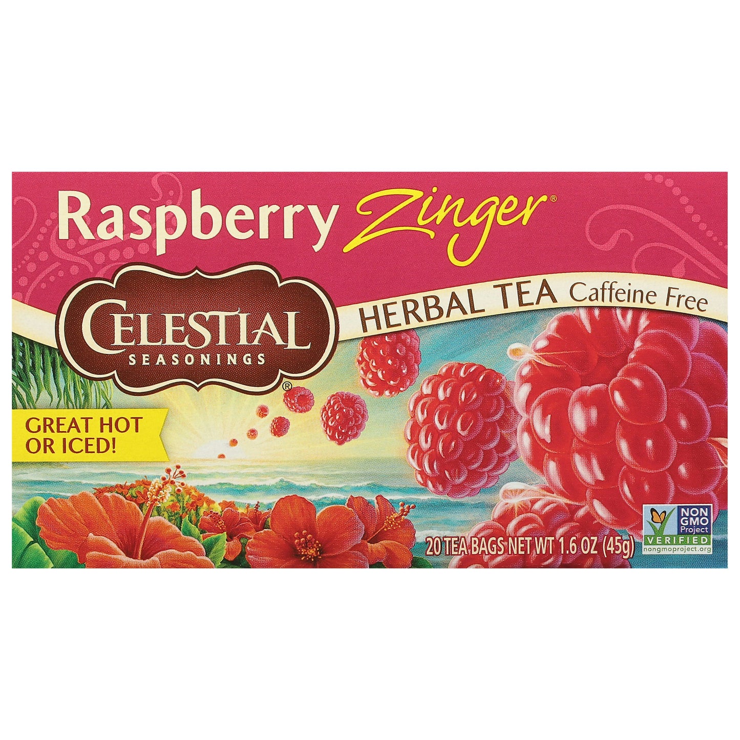 Celestial Seasonings Tea Herb Zinger Raspberry 20 Bag (Pack of 6)