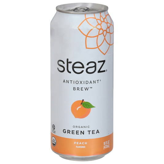 Steaz Tea Antiox Brew Peach Organic 16 FO (Pack of 12)