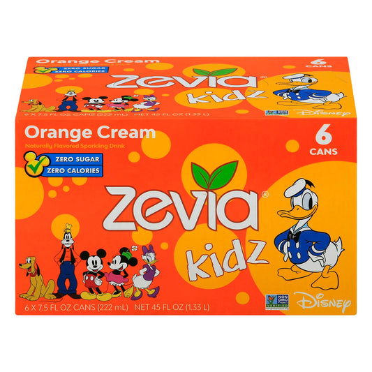 Zevia - Kidz Orange Cream Zero Calorie Soda 6/7.5 fl. oz (Pack of 4)